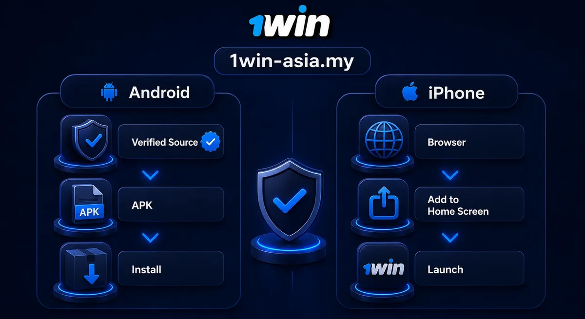 1win Malaysia app installation steps for Android and iPhone