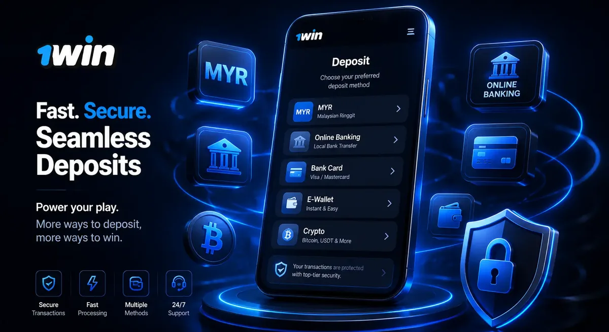 1win deposit Malaysia hero banner with MYR payment methods