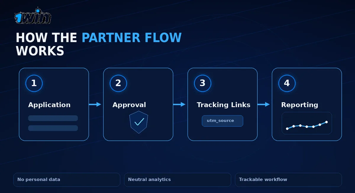 1win Malaysia affiliate application process and partner tracking