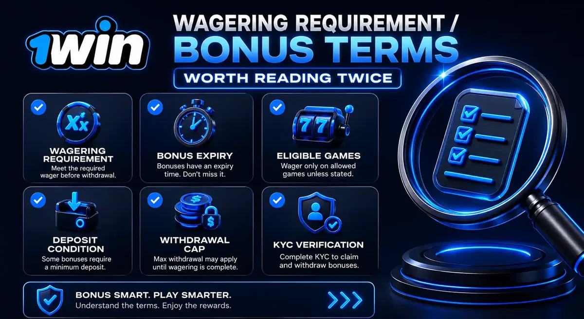 1win Malaysia wagering requirement and bonus terms checklist