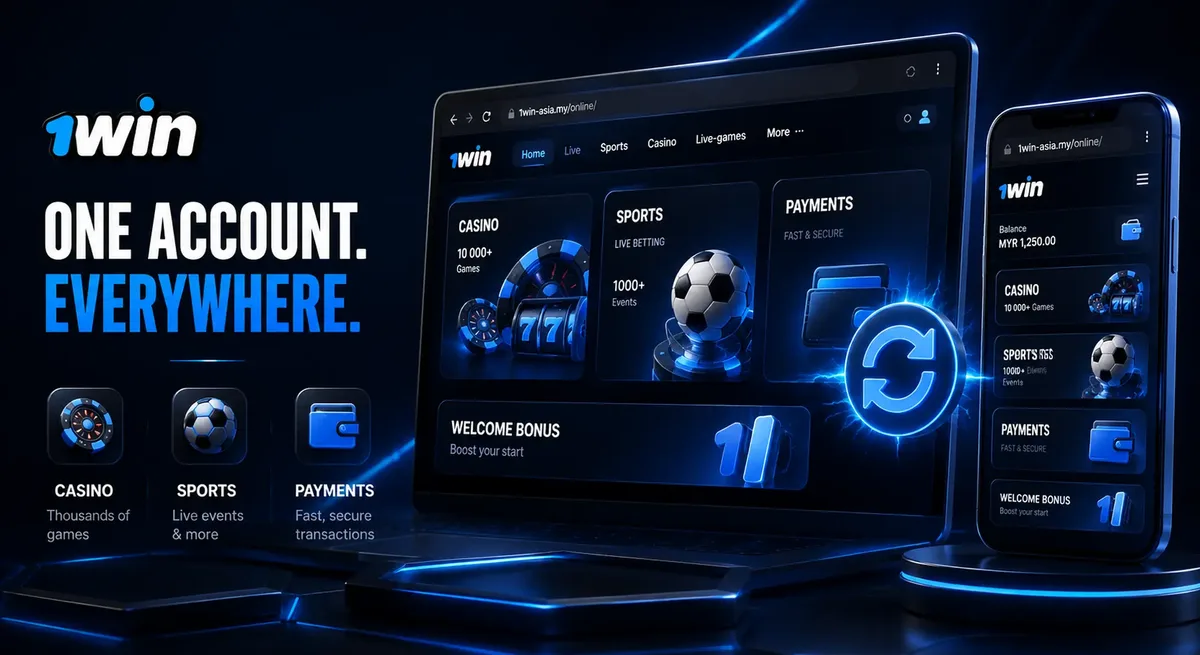 1win online Malaysia hero banner for the web browser version