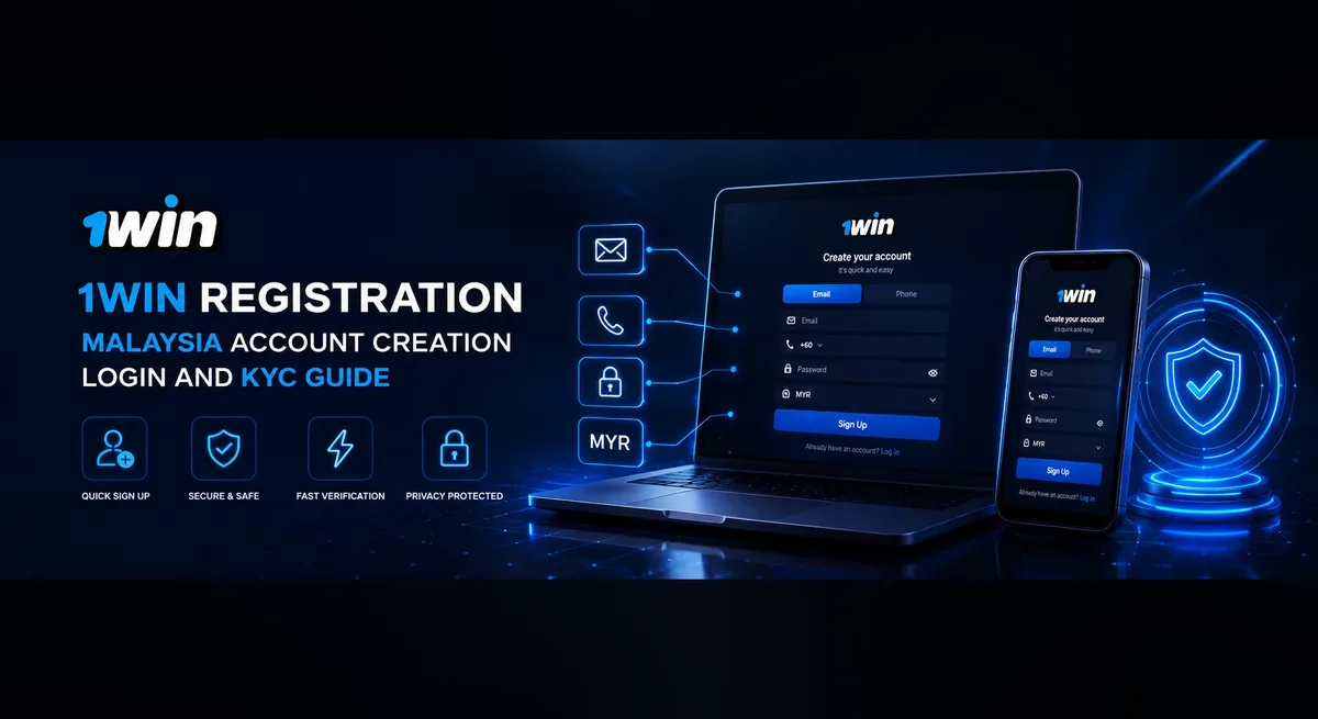 1win registration Malaysia hero banner for account creation and KYC
